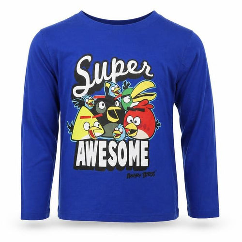 Fashion UK Girls Blue  Cotton Basic T-Shirt Size 11-12 Years Crew Neck  - Angry Birds
