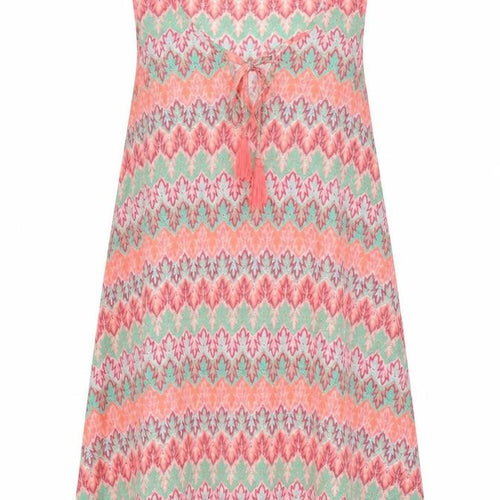 Papaya Womens Orange Striped Polyester A-Line  Size 10  Round Neck  - Beach wear