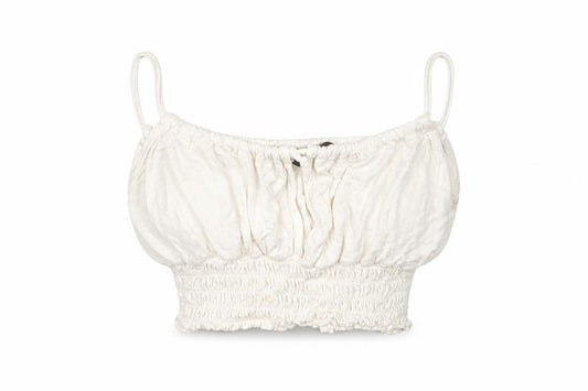 Front view of Nasty Gal women’s white polyester basic tank, size UK 6, round neck