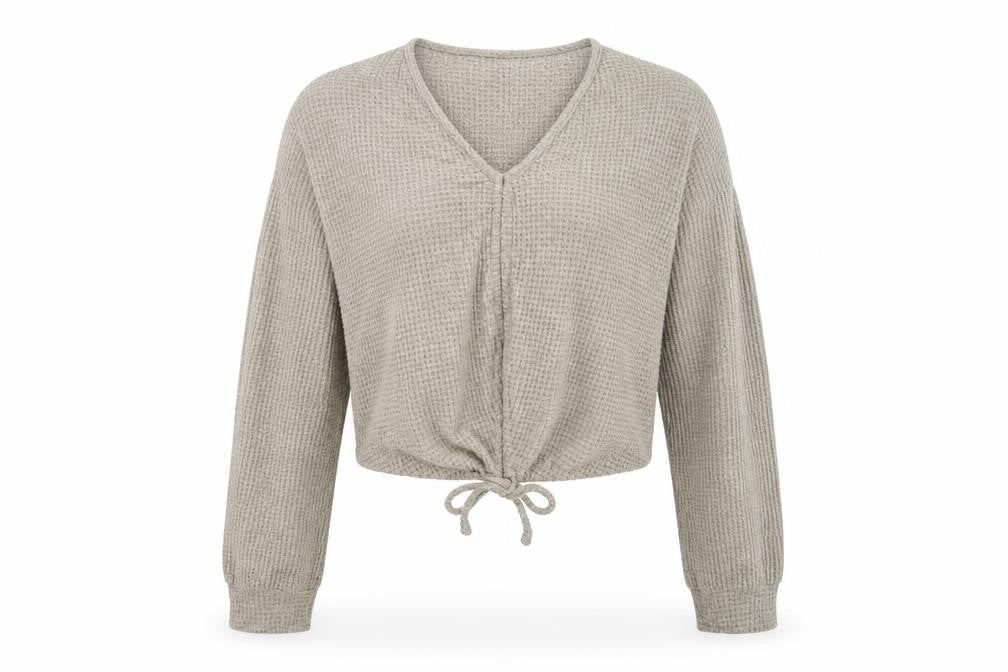 Front view of SHEIN women’s green round neck polyester jumper, size M