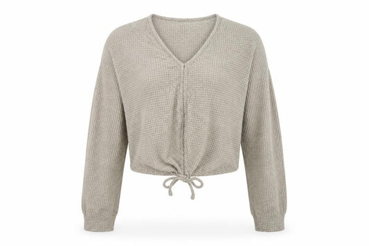 Front view of SHEIN women’s green round neck polyester jumper, size M
