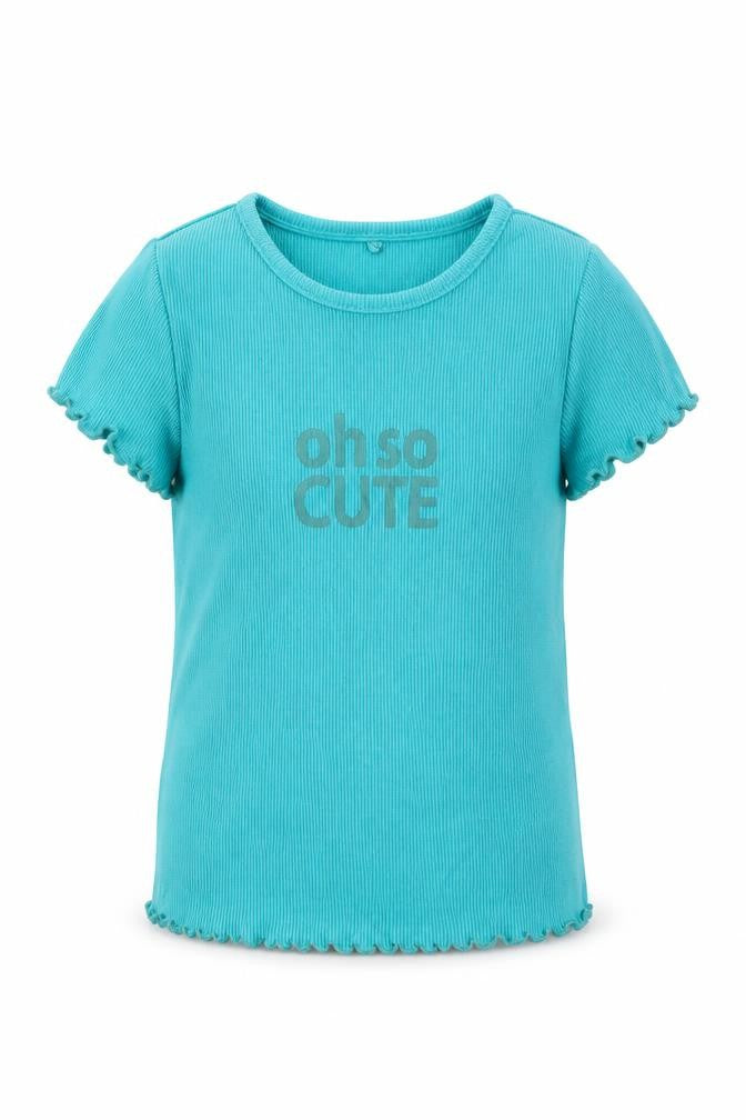 George Girls Green  Cotton Basic T-Shirt Size 2-3 Years Round Neck