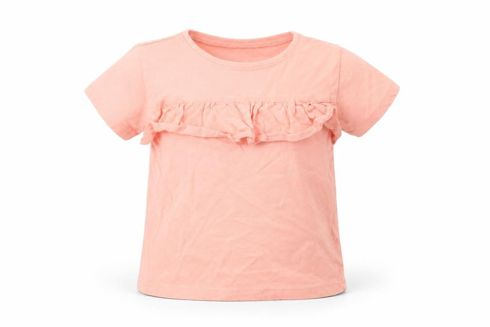 H&M Girls Orange  100% Cotton Basic T-Shirt Size 2-3 Years Round Neck