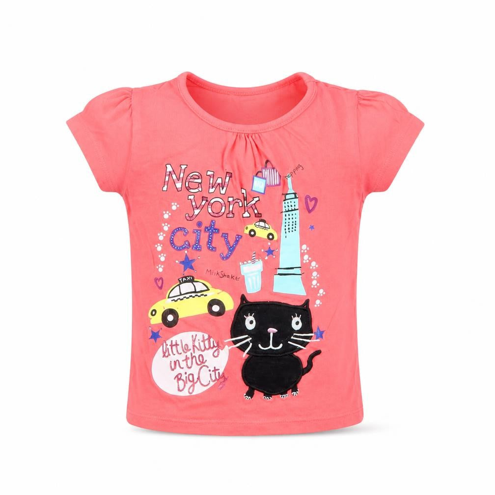 Girl 2 Girl Girls Pink  Cotton Basic Blouse Size 4 Years Round Neck  - New york