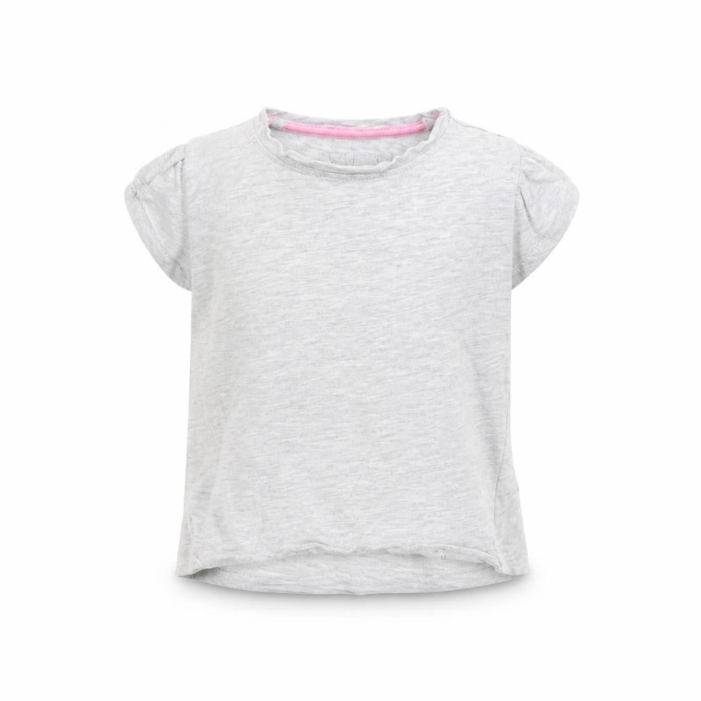 lily & Dan Girls Grey  Cotton Basic T-Shirt Size 3 Years Round Neck