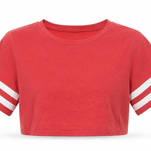 FOREVER 21 Womens Pink  Polyester Cropped T-Shirt Size S Round Neck