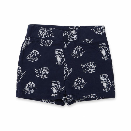 Front view of Bluezoo Baby Blue Cotton Cami Sleep Shorts, size 12-18, Months - Dinosaur
