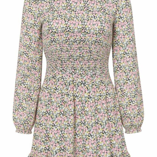 Miss Selfridge Womens Multicoloured Floral Viscose Fit & Flare  Size 6  Square Neck