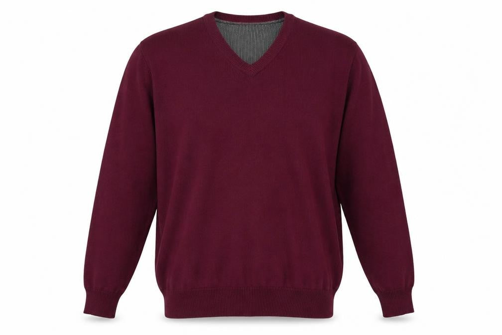 Front view of Marks & Spencer men’s purple cotton pullover sweatshirt, size M
