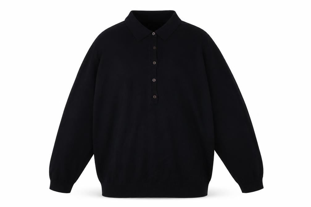 Front view of H&M men’s blue viscose pullover sweatshirt, size XL