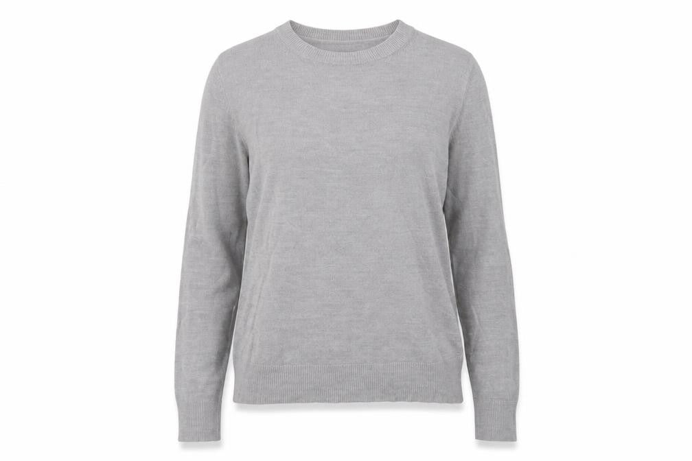 Front view of Marks & Spencer women’s grey acrylic pullover sweatshirt, size UK 6, pullover