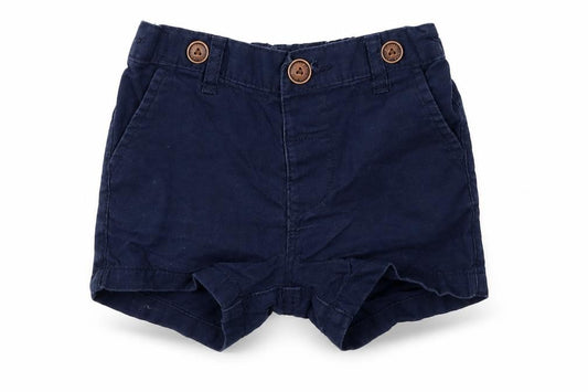 Front view of Next Baby Blue 100% Cotton Cropped Trousers, size 6-9, Months - Shorts