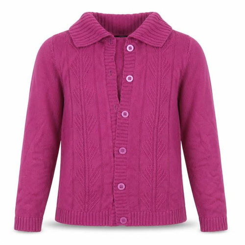 BM Womens Pink Collared  Acrylic Cardigan Jumper Size S