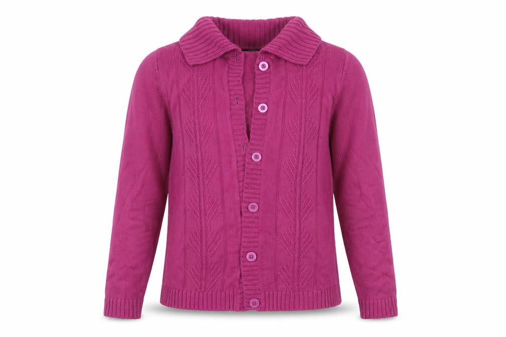 BM Womens Pink Collared  Acrylic Cardigan Jumper Size S