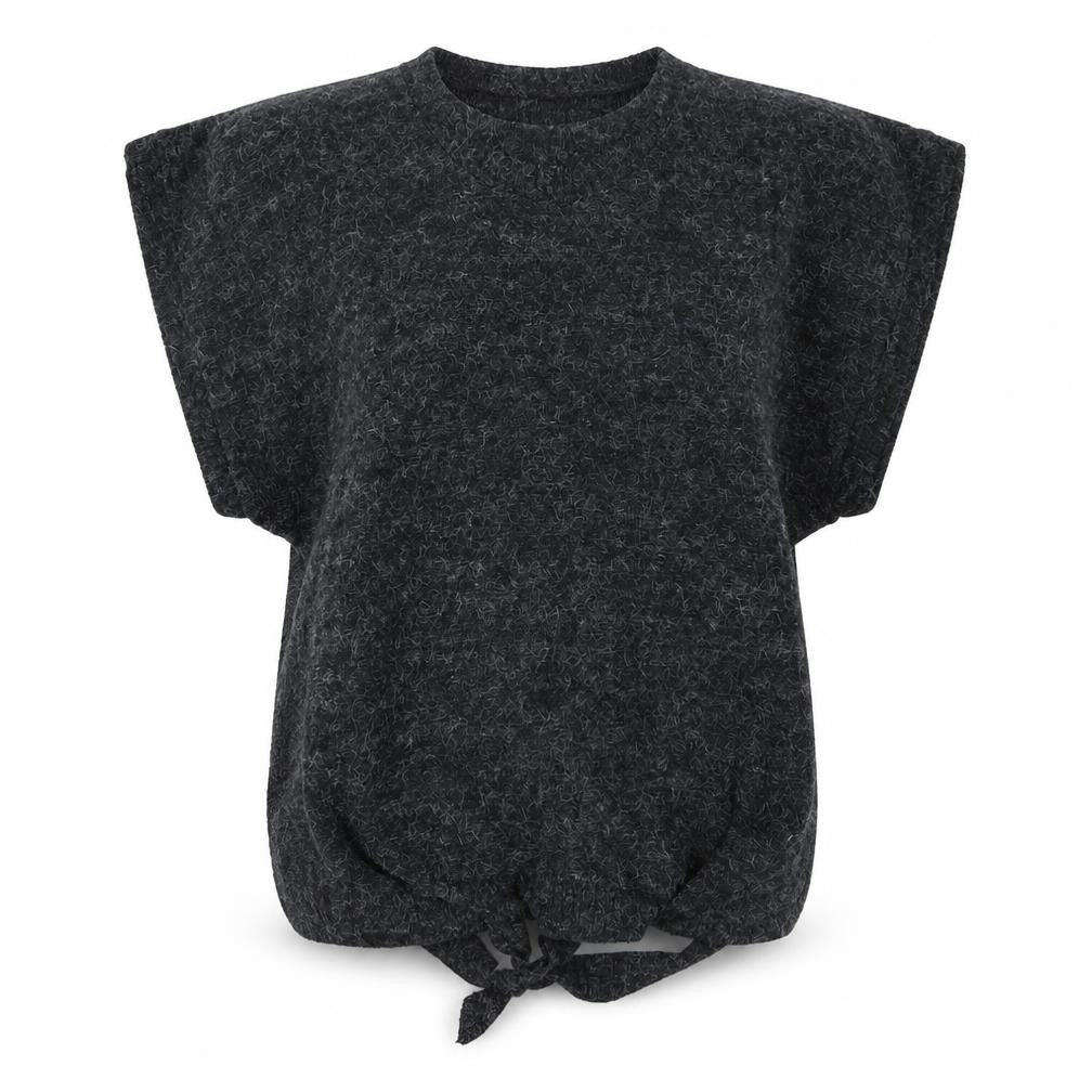 Front view of Innocence women’s grey v-neck acrylic jumper, size L