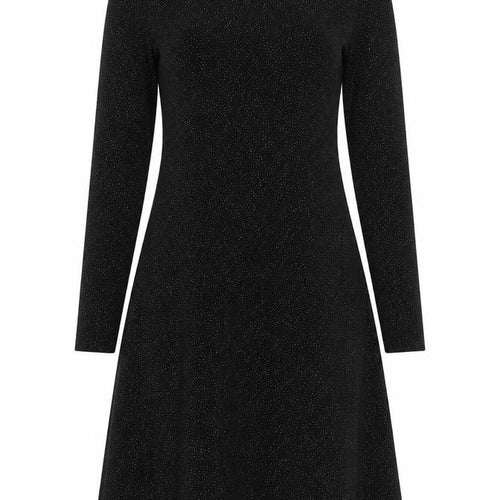 Dorothy Perkins Womens Black Polka Dot Acetate A-Line  Size 10  Round Neck