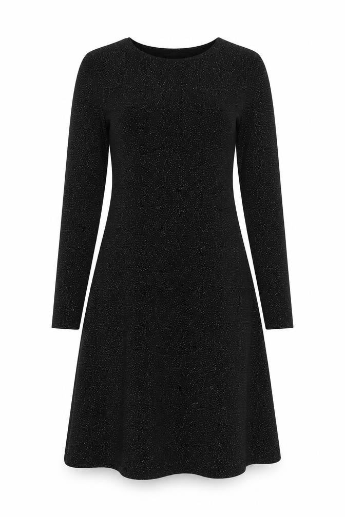 Dorothy Perkins Womens Black Polka Dot Acetate A-Line  Size 10  Round Neck