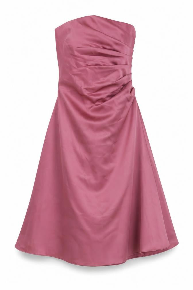 Alfred Angelo Womens Pink  Polyester Fit & Flare  Size S  Off the Shoulder Zip