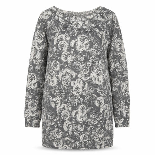 M&S Womens Grey Floral Polyester Jumper Dress  Size 12  Round Neck