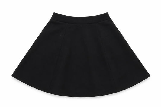 Front view of George girls’ black polyester skater skirt, size 7-8, years regular