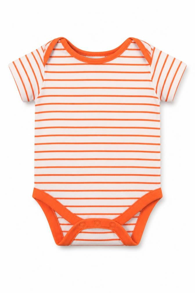 Mini Club Baby Orange Striped Cotton Babygrow One-Piece Size Newborn  Button
