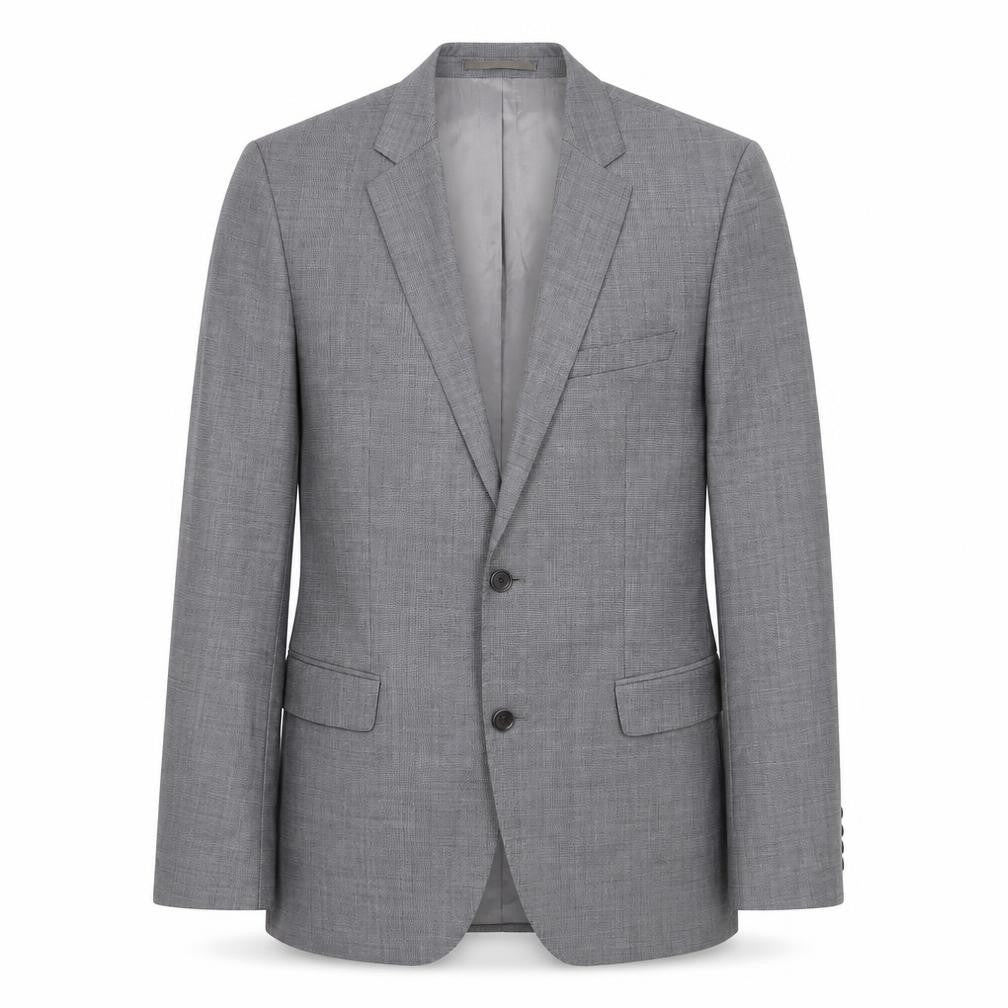 Front view of GUABELLO men’s grey wool jacket suit jacket, size 40