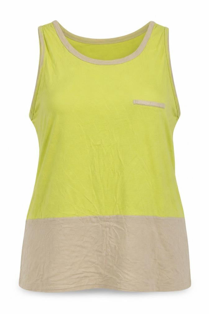 Front view of Next women’s green viscose basic tank, size UK 20, scoop neck