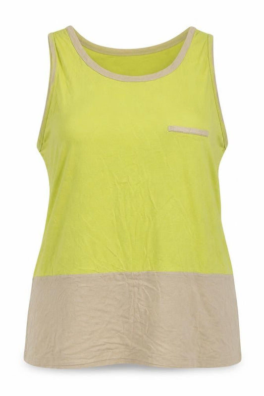 Front view of Next women’s green viscose basic tank, size UK 20, scoop neck