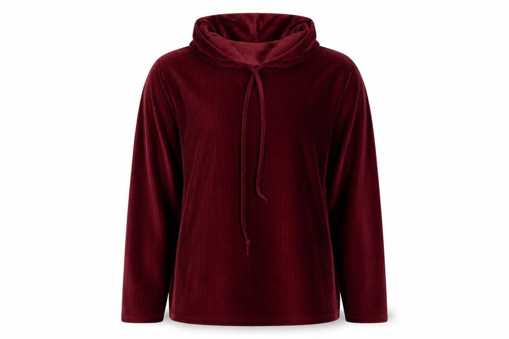 Front view of Luca Vanucci women’s purple polyester pullover sweatshirt, size M, pullover