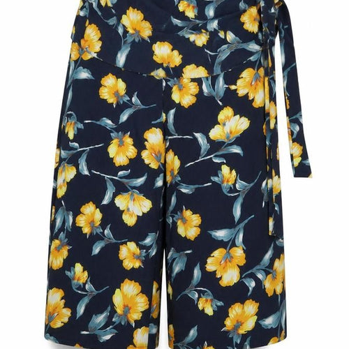 QED London Womens Blue Floral Polyester Trousers  Size 12 L20 in Regular