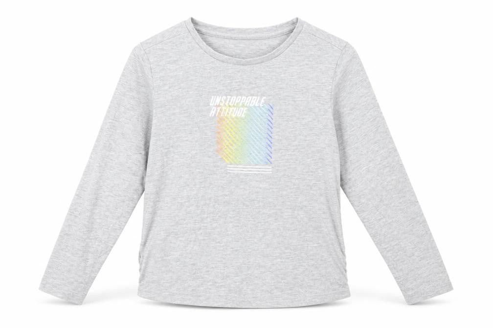 Front view of George boys’ grey cotton basic casual, size 4-5, years round neck