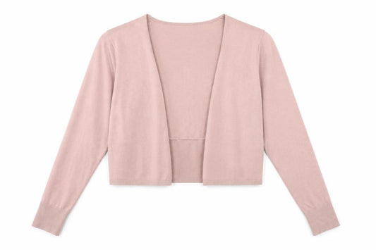 Front view of Bonmarché women’s pink v-neck viscose cardigan jumper, size M