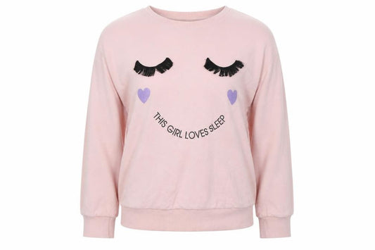 Front view of George girls’ pink cotton top pyjama top, size 9-10, years
