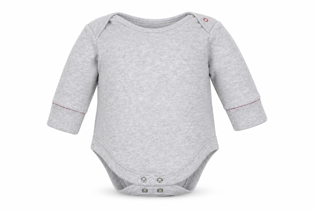 Front view of Next boys’ grey cotton leotard one-piece, size 0-3, months