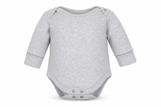 Front view of Next boys’ grey cotton leotard one-piece, size 0-3, months