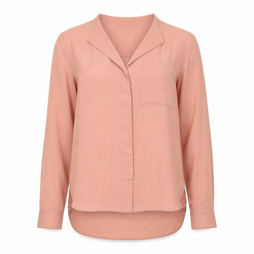 Mango Womens Pink  Polyester Basic Blouse Size S Round Neck