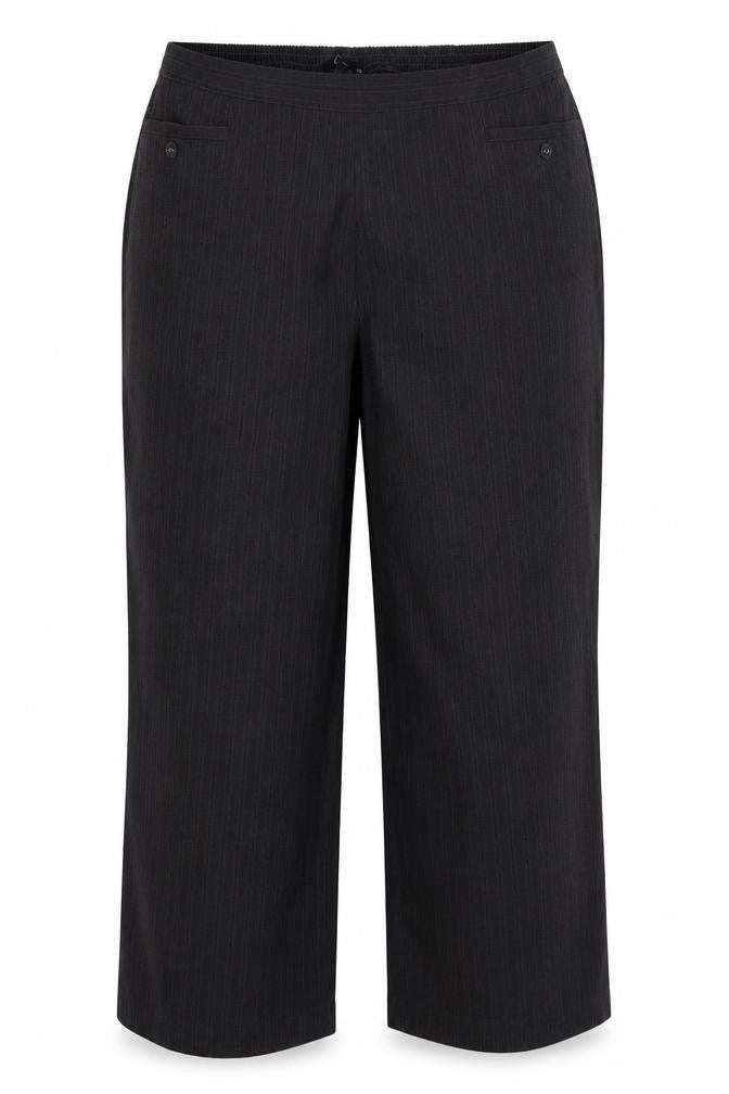 Front view of Bonmarché women’s grey polyester trousers, size UK 22, 28-inch leg regular