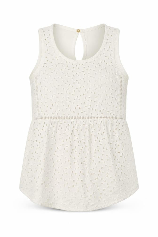 Front view of Next women’s ivory cotton basic tank, size S, scoop neck