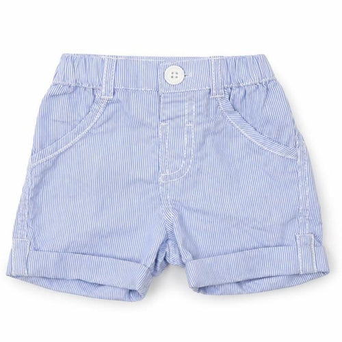 George Baby Blue Striped Cotton Jogger Trousers Size 0-3 Months  Button