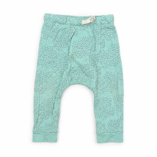 Front view of Marks & Spencer Baby Green Cotton sweatpants, size 12-18, Months