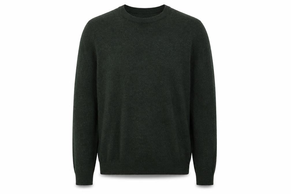 Front view of ASOS men’s green nylon pullover sweatshirt, size M