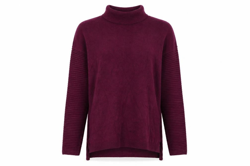 Front view of Primark women’s purple cotton pullover sweatshirt, size S, pullover