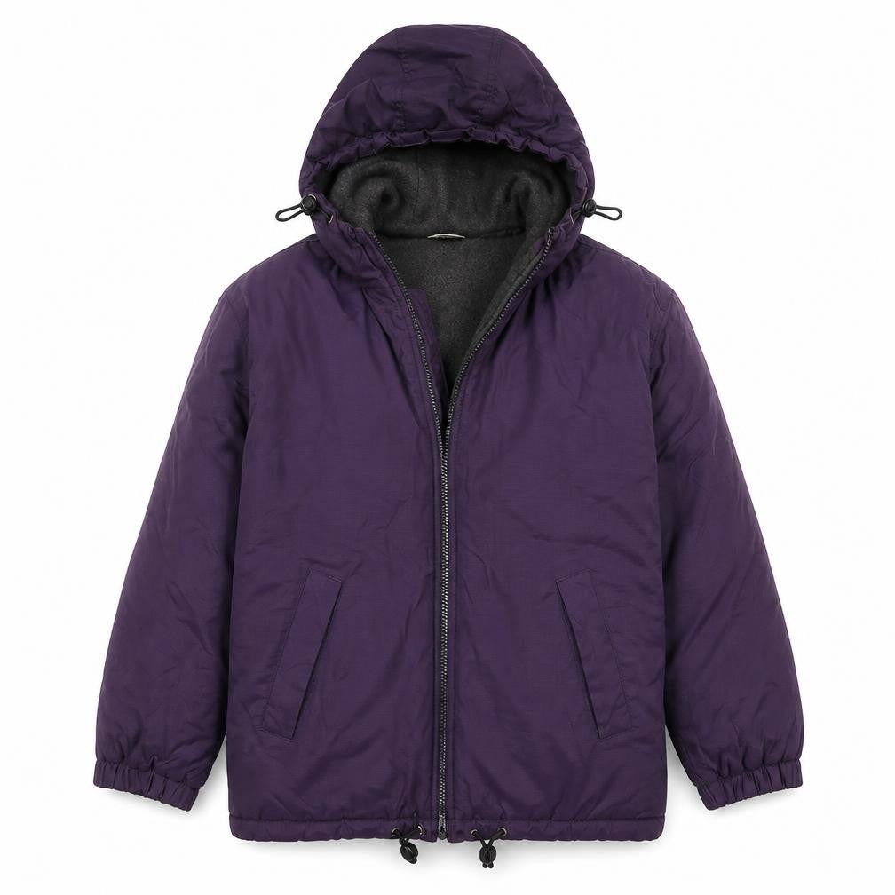 Front view of C&A girls’ purple jacket coat, size 13, years zip