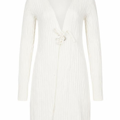NEXT Womens Ivory V-Neck Striped Cotton Cardigan Jumper Size 10