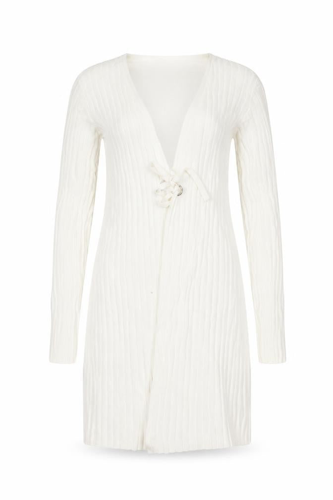 NEXT Womens Ivory V-Neck Striped Cotton Cardigan Jumper Size 10