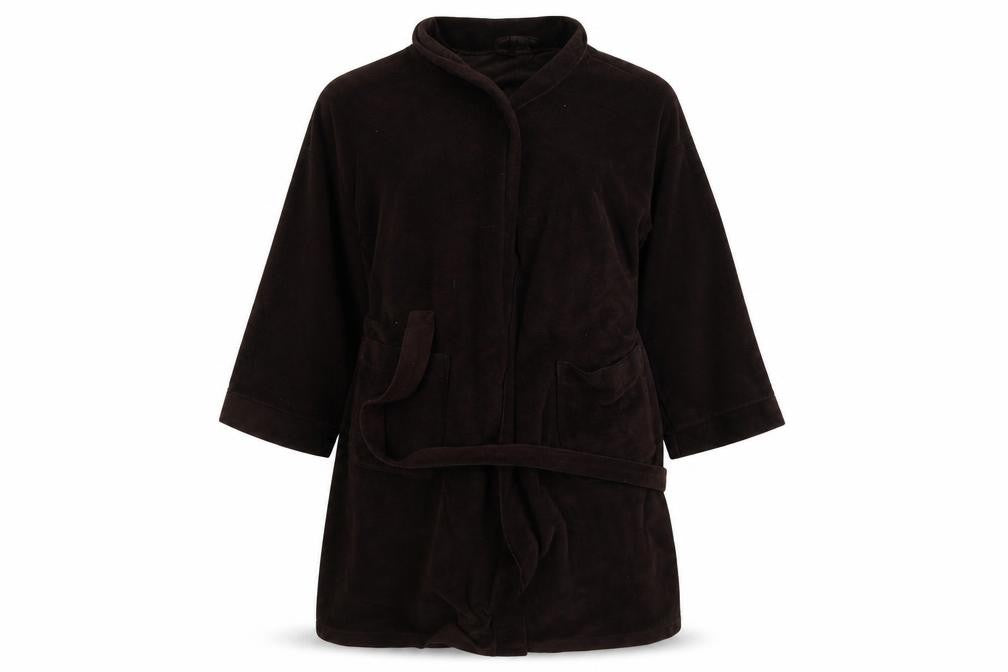 Front view of St Michael women’s brown polyester gown, size S