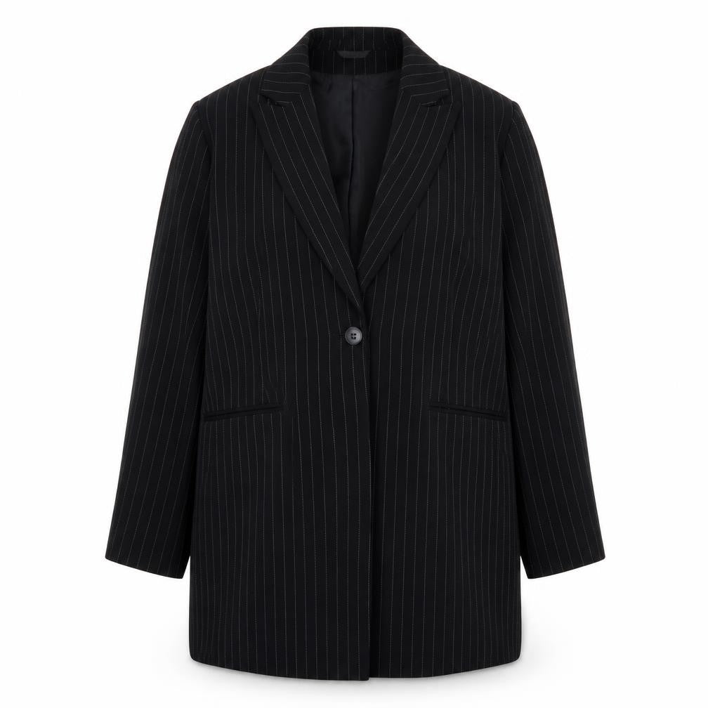 Front view of Profile women’s multicoloured striped polyester jacket suit jacket, size UK 18