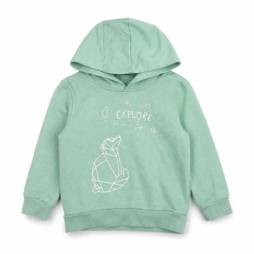 George Boys Green  Cotton Pullover Hoodie Size 2-3 Years