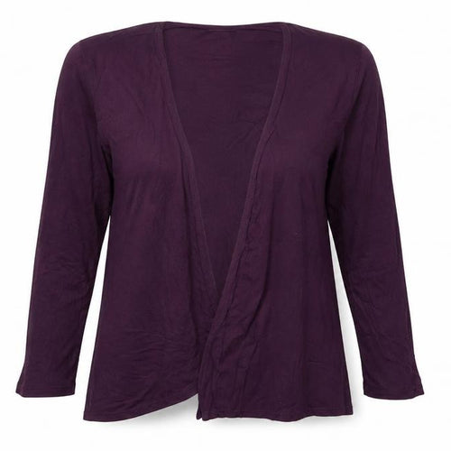 Midnight Womens Purple V-Neck  Modal Cardigan Jumper Size M