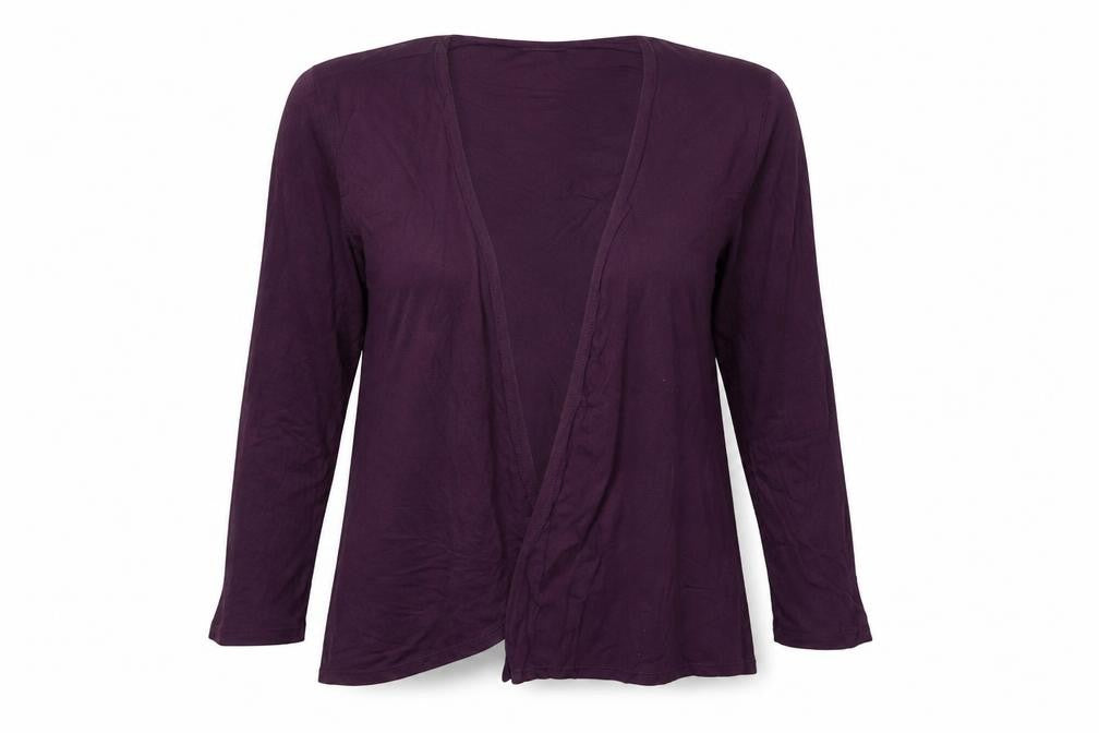 Midnight Womens Purple V-Neck  Modal Cardigan Jumper Size M
